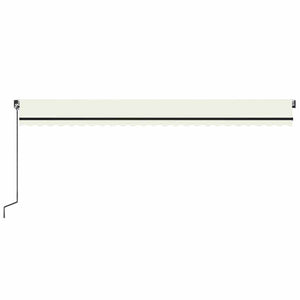 Τέντα Συρόμενη Χειροκίνητη με LED Κρεμ 600 x 300 εκ.