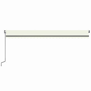 Αυτόματη Τέντα με LED & Αισθητήρα Ανέμου, Κρεμ 600x300 εκ. - Pakobazaar