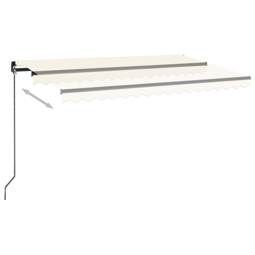 Τέντα Συρόμενη Χειροκίνητη με LED Κρεμ 400 x 350 εκ. - PAKOBAZAAR