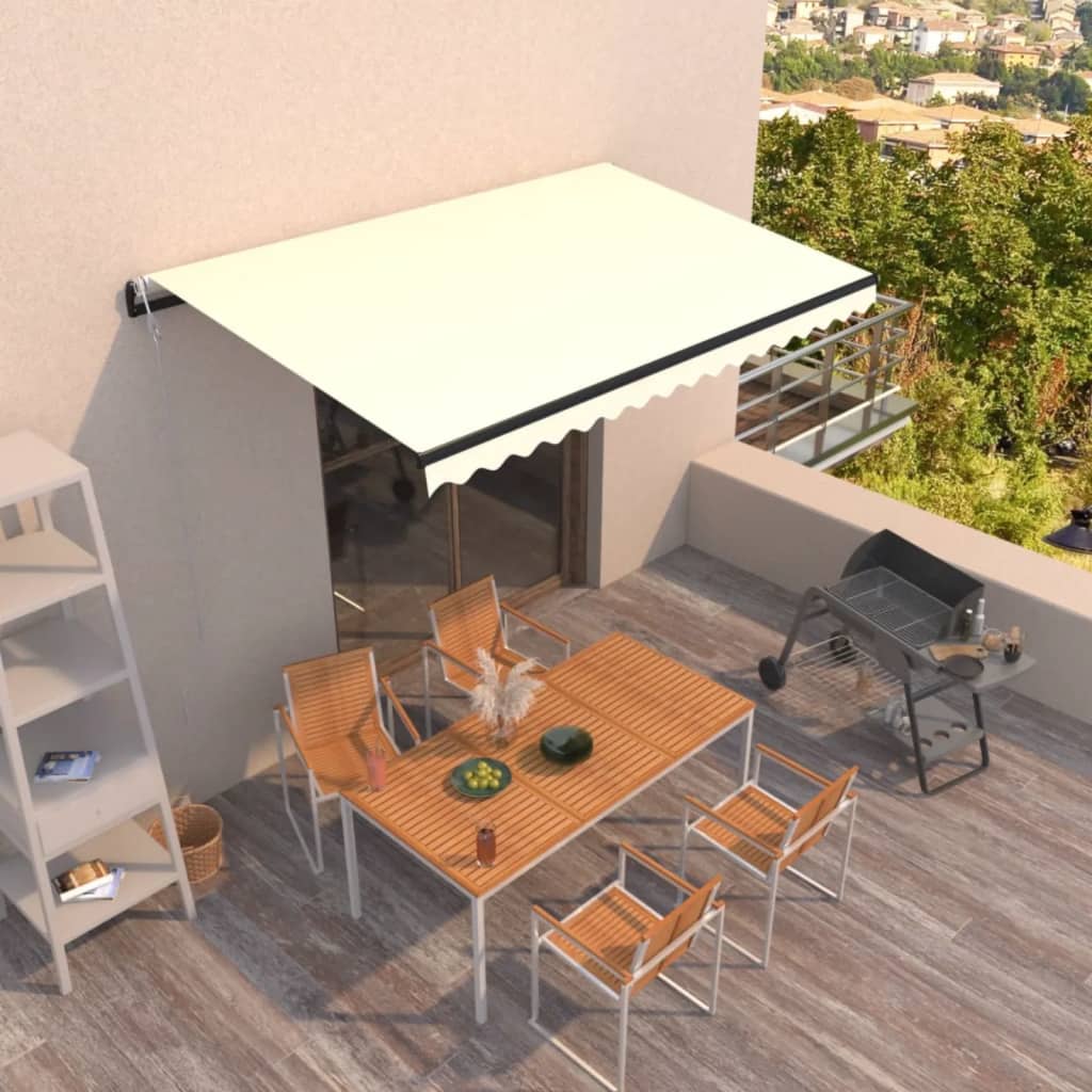 Τέντα Συρόμενη Αυτόματη Κρεμ 400 x 350 εκ. - PAKOBAZAAR