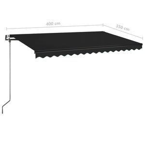Τέντα Συρόμενη Αυτόματη Ανθρακί 400 x 350 εκ. - Pakobazaar