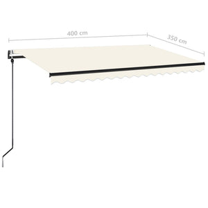 Τέντα Αυτόματη με LED & Αισθητήρα Ανέμου Κρεμ 400x350 εκ. - PAKOBAZAAR