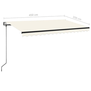 Τέντα Συρόμενη Αυτόματη Κρεμ 450 x 350 εκ. - PAKOBAZAAR