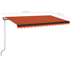 Τέντα Συρόμενη Αυτόματη Πορτοκαλί / Καφέ 450 x 350 εκ.
