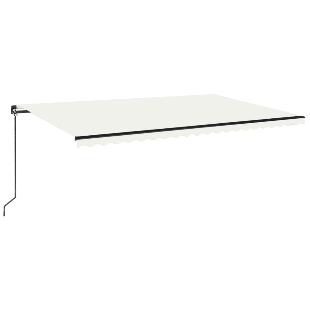 Τέντα Συρόμενη Χειροκίνητη με LED Κρεμ 500 x 350 εκ. - Pakobazaar