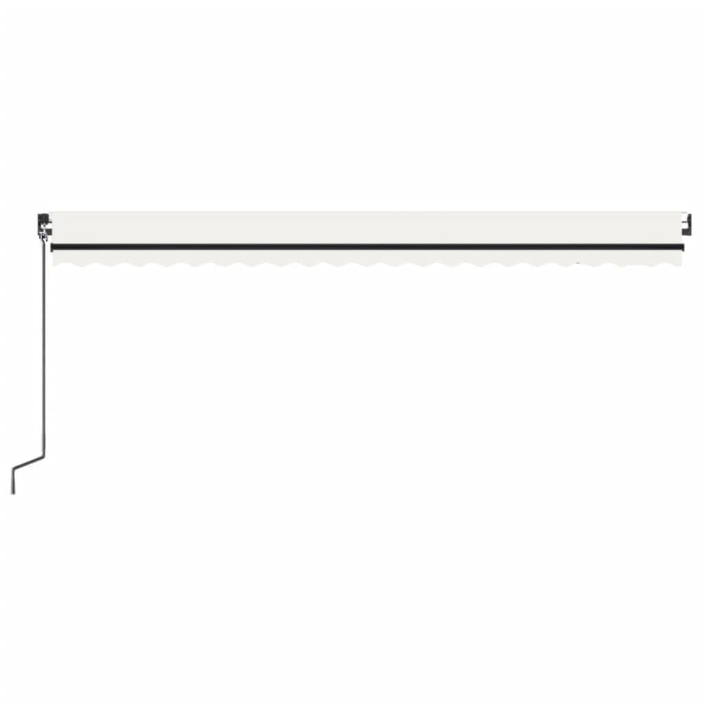Τέντα Συρόμενη Χειροκίνητη με LED Κρεμ 500 x 350 εκ. - Pakobazaar