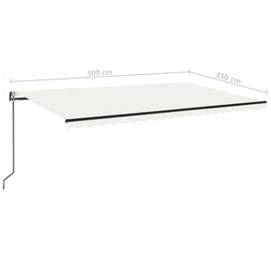 Τέντα Συρόμενη Αυτόματη Κρεμ 500x350 εκ. - Pakobazaar