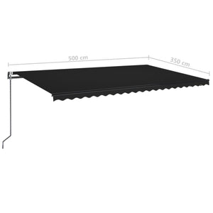 Τέντα Συρόμενη Αυτόματη Ανθρακί 500x350 εκ. - Pakobazaar