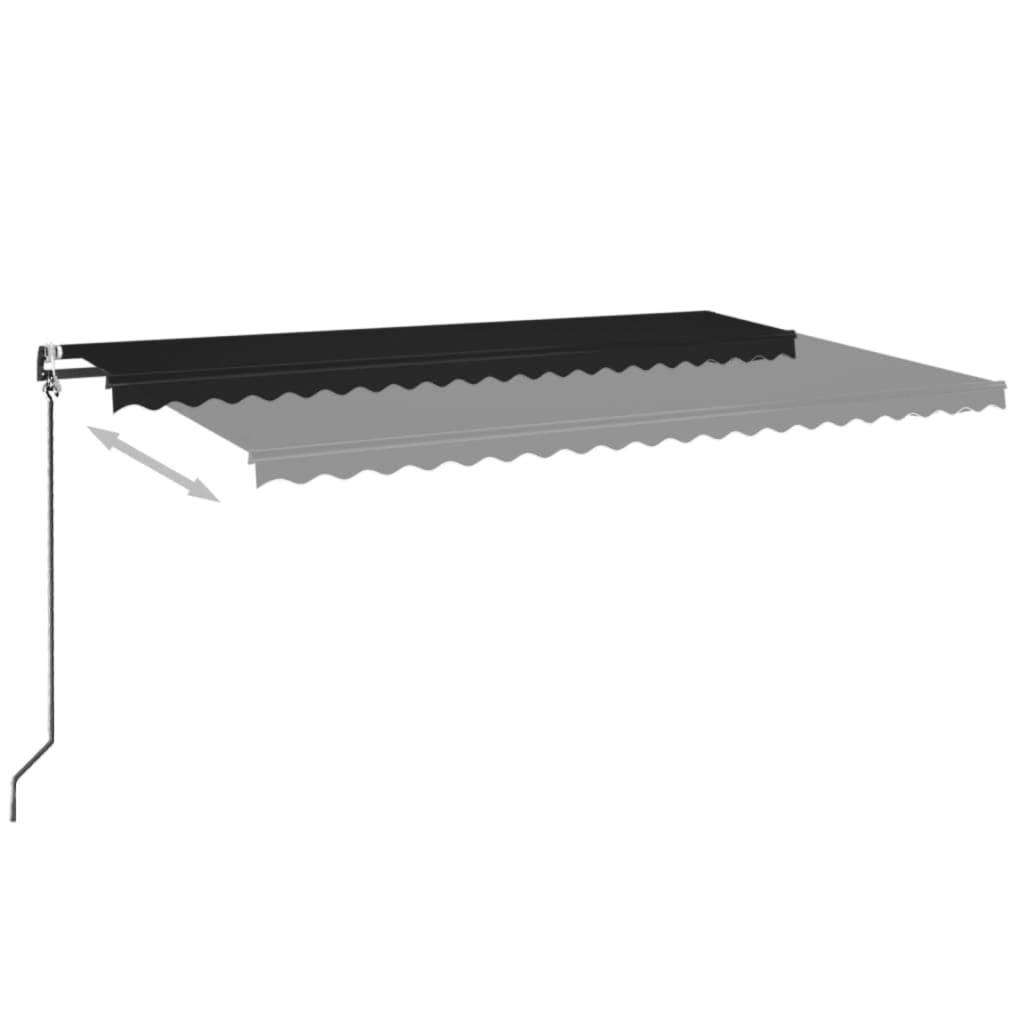Τέντα Αυτόματη με LED & Αισθητήρα Ανέμου Ανθρακί 500x350 εκ. - Pakobazaar