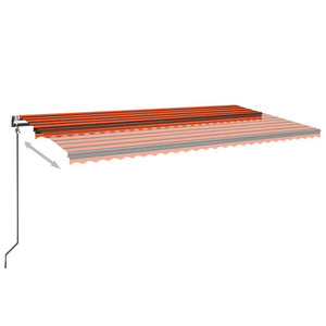 Τέντα Συρόμενη Αυτόματη Πορτοκαλί / Καφέ 600 x 350 εκ. - Pakobazaar