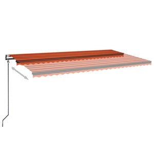 Τέντα Αυτόματη με LED/Αισθητ. Ανέμου Πορτοκαλί/Καφέ 600x350 εκ.