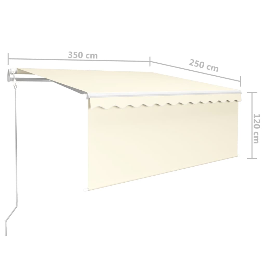Τέντα Συρόμενη Αυτόματη & Στόρι Σκίασης Κρεμ 3,5 x 2,5 μ. - PAKOBAZAAR