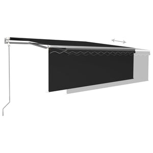 Τέντα Αυτόματη με Σκίαστρο/LED/Αισθ. Ανέμου Ανθρακί 4 x 3 μ. - Pakobazaar