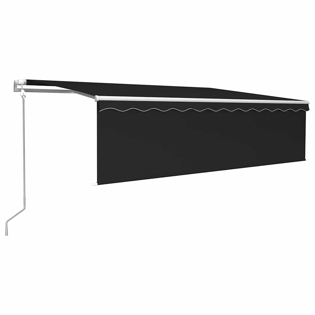Τέντα Αυτόματη με Σκίαστρο/LED/Αισθητήρα Ανέμου Ανθρακί 5x3 μ. - PAKOBAZAAR