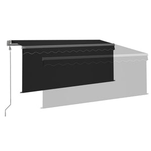 Τέντα Αυτόματη με Σκίαστρο/LED/Αισθ. Ανέμου Ανθρακί 3 x 2,5 μ. - Pakobazaar