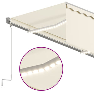 Τέντα Αυτόματη με Σκίαστρο/LED/Αισθ. Ανέμου Κρεμ 3,5 x 2,5 μ. - Pakobazaar