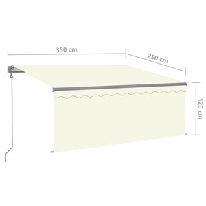Τέντα Αυτόματη με Σκίαστρο/LED/Αισθ. Ανέμου Κρεμ 3,5 x 2,5 μ. - Pakobazaar