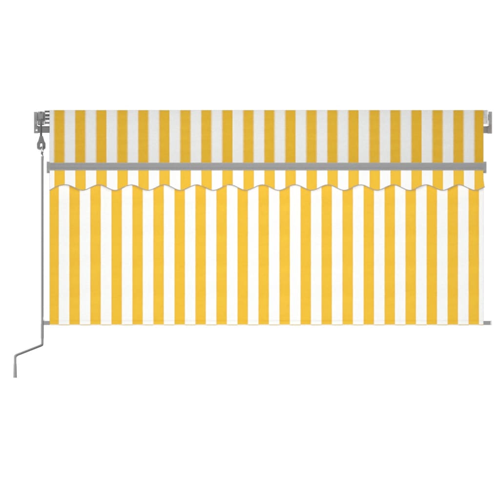 Τέντα Αυτ. με Σκίαστρο/LED/Αισθ. Ανέμου Κίτρινο/Λευκό 3,5x2,5 μ - Pakobazaar