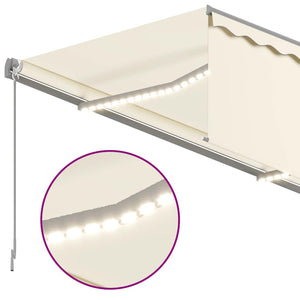 Τέντα Αυτόματη με Σκίαστρο/LED/Αισθητήρα Ανέμου Κρεμ 4x3 μ. - PAKOBAZAAR