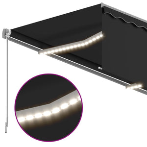 Τέντα Αυτόματη με Σκίαστρο/LED/Αισθ. Ανέμου Ανθρακί 4 x 3 μ. - PAKOBAZAAR