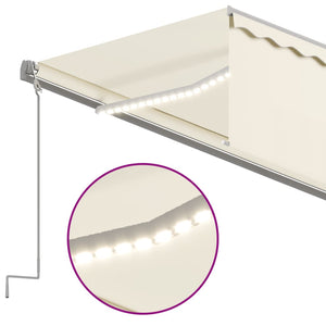 Τέντα Αυτόματη με Σκίαστρο/LED/Αισθ. Ανέμου Κρεμ 5 x 3 μ. - Pakobazaar