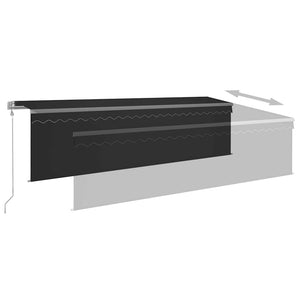 Τέντα Αυτόματη με Σκίαστρο/LED/Αισθητήρα Ανέμου Ανθρακί 5x3 μ. - PAKOBAZAAR