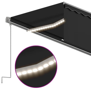 Τέντα Αυτόματη με Σκίαστρο/LED/Αισθητήρα Ανέμου Ανθρακί 5x3 μ. - PAKOBAZAAR