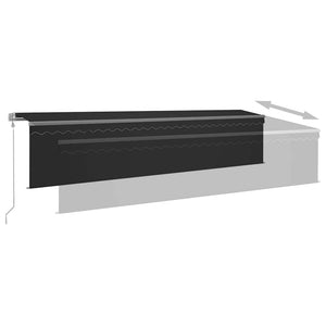 Τέντα Αυτόματη με Σκίαστρο/LED/Αισθ. Ανέμου Ανθρακί 6 x 3 μ.
