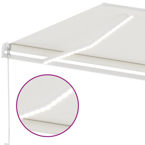 Τέντα Συρόμενη Χειροκίνητη με LED Κρεμ 300 x 250 εκ.
