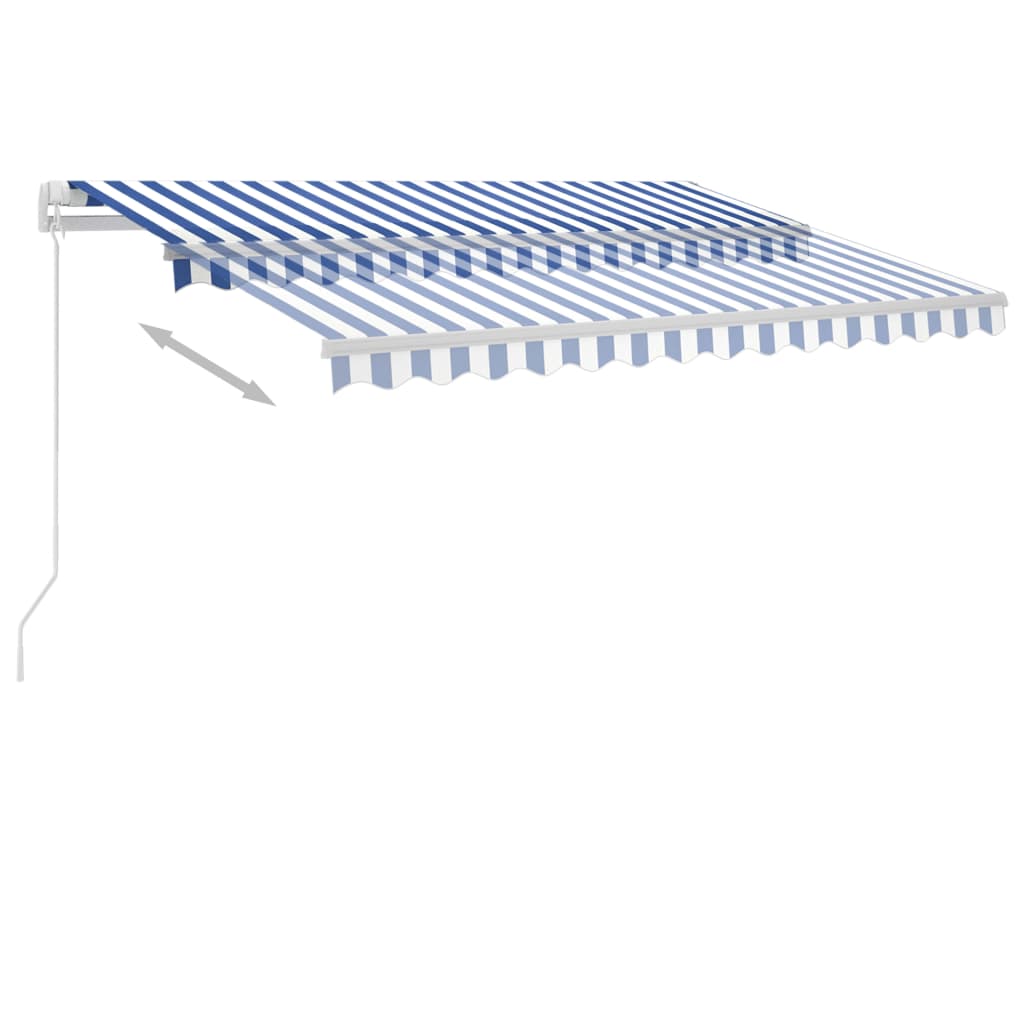 Τέντα Συρόμενη Χειροκίνητη με LED Μπλε / Λευκό 350 x 250 εκ.