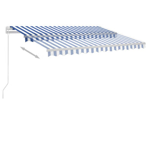 Τέντα Συρόμενη Χειροκίνητη με LED Μπλε / Λευκό 350 x 250 εκ.