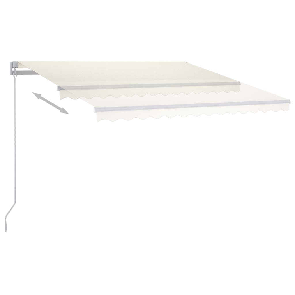 Τέντα Συρόμενη Χειροκίνητη με LED Κρεμ 350 x 250 εκ. - Pakobazaar