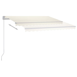 Τέντα Συρόμενη Χειροκίνητη με LED Κρεμ 350 x 250 εκ. - Pakobazaar