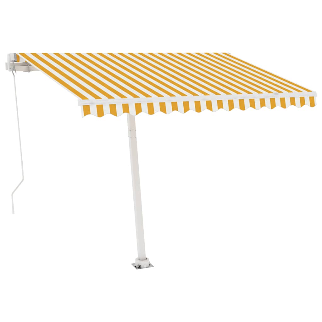 Τέντα Συρόμενη Χειροκίνητη με LED Κίτρινο / Λευκό 350 x 250 εκ.