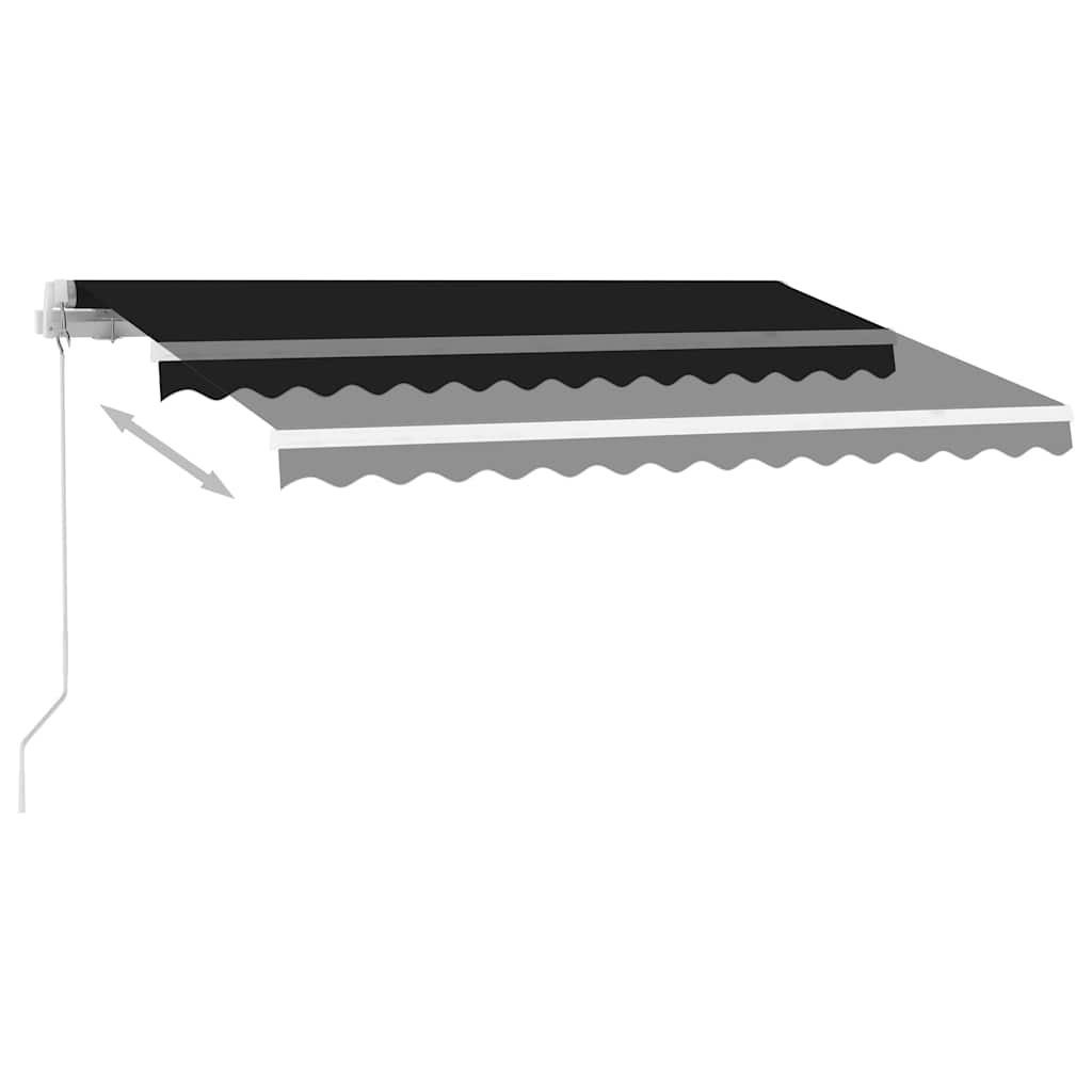 Τέντα Συρόμενη Χειροκίνητη με LED Ανθρακί 350 x 250 εκ. - Pakobazaar