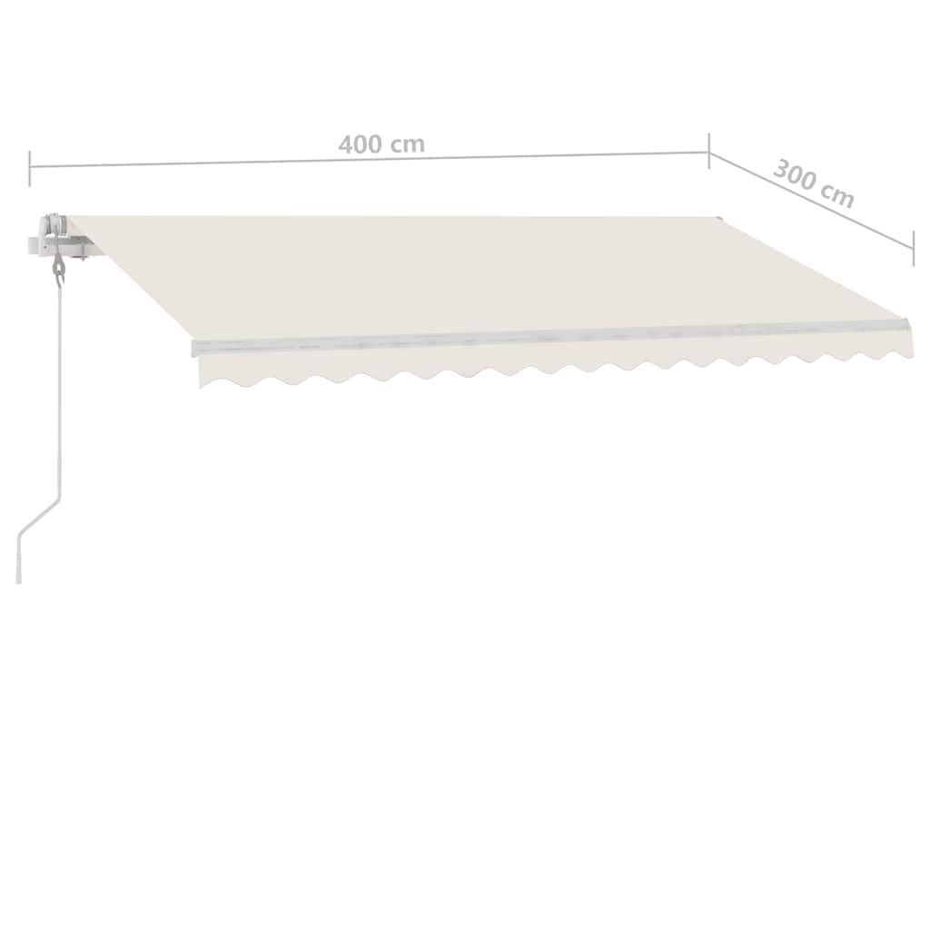 Τέντα Αυτόματη με LED & Αισθητήρα Ανέμου Κρεμ 400 x 300 εκ. - Pakobazaar