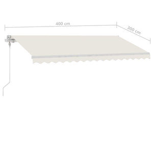 Τέντα Αυτόματη με LED & Αισθητήρα Ανέμου Κρεμ 400 x 300 εκ. - Pakobazaar