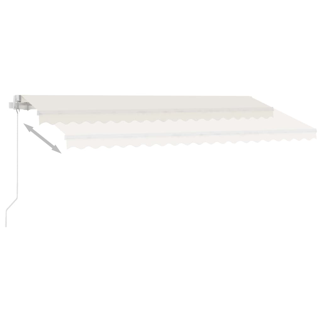 Τέντα Συρόμενη Χειροκίνητη με LED Κρεμ 450 x 300 εκ. - Pakobazaar