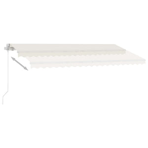 Τέντα Συρόμενη Χειροκίνητη με LED Κρεμ 450 x 300 εκ. - Pakobazaar
