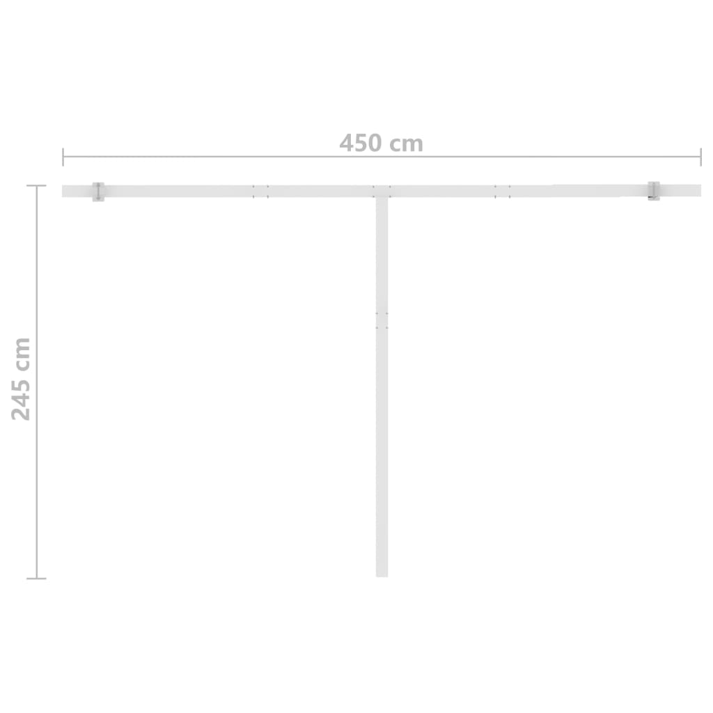 Τέντα Συρόμενη Χειροκίνητη με LED Κρεμ 450 x 300 εκ. - Pakobazaar