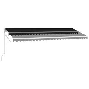 Τέντα Συρόμενη Χειροκίνητη με LED Ανθρακί 500 x 300 εκ. - Pakobazaar
