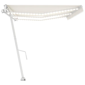 Τέντα Αυτόματη με LED & Αισθητήρα Ανέμου Κρεμ 600 x 300 εκ.