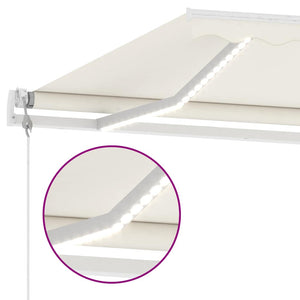Τέντα Αυτόματη με LED & Αισθητήρα Ανέμου Κρεμ 400x350 εκ.