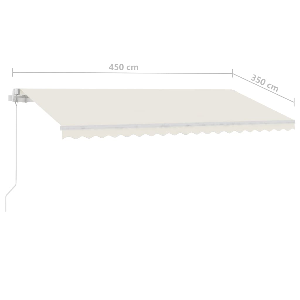 Τέντα Συρόμενη Χειροκίνητη με LED Κρεμ 450 x 350 εκ.