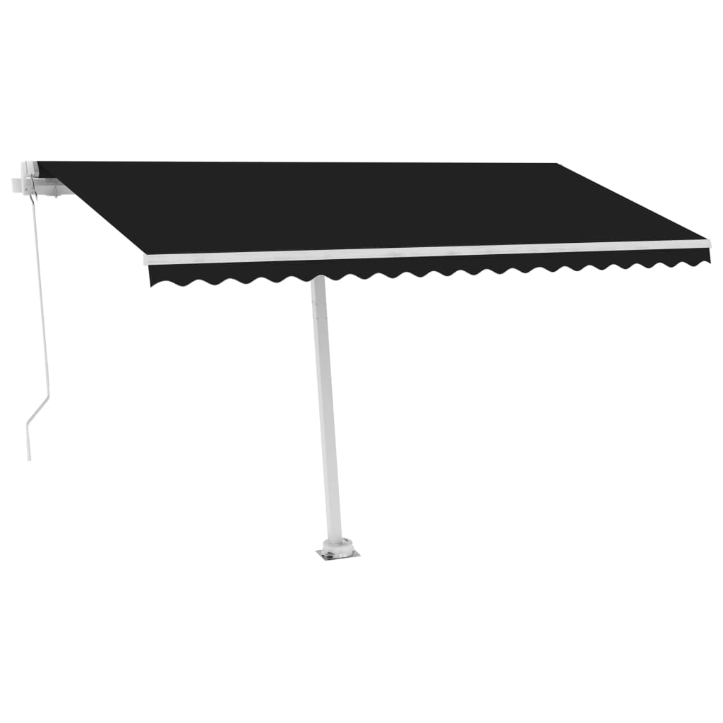 Τέντα Συρόμενη Χειροκίνητη με LED Ανθρακί 450 x 350 εκ.