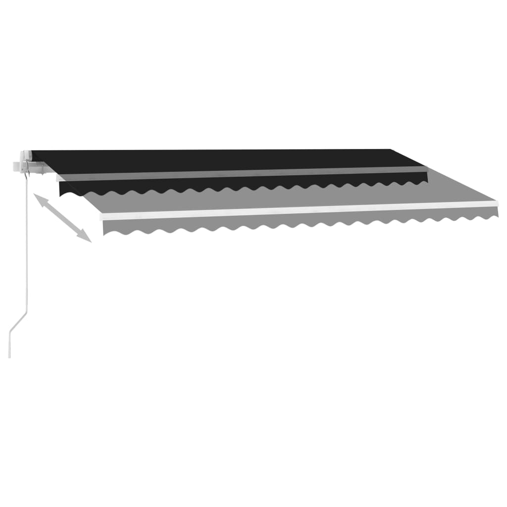 Τέντα Συρόμενη Χειροκίνητη με LED Ανθρακί 450 x 350 εκ.