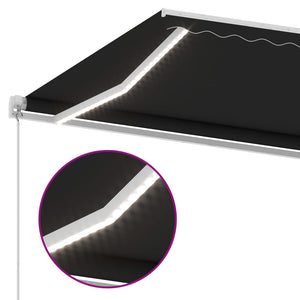 Τέντα Συρόμενη Χειροκίνητη με LED Ανθρακί 450 x 350 εκ.