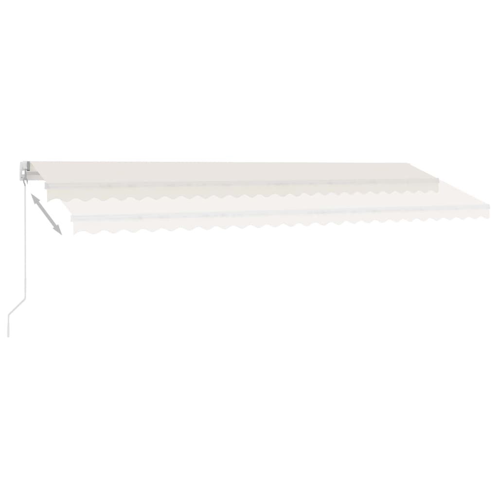Τέντα Συρόμενη Χειροκίνητη με LED Κρεμ 500x350 εκ. - Pakobazaar