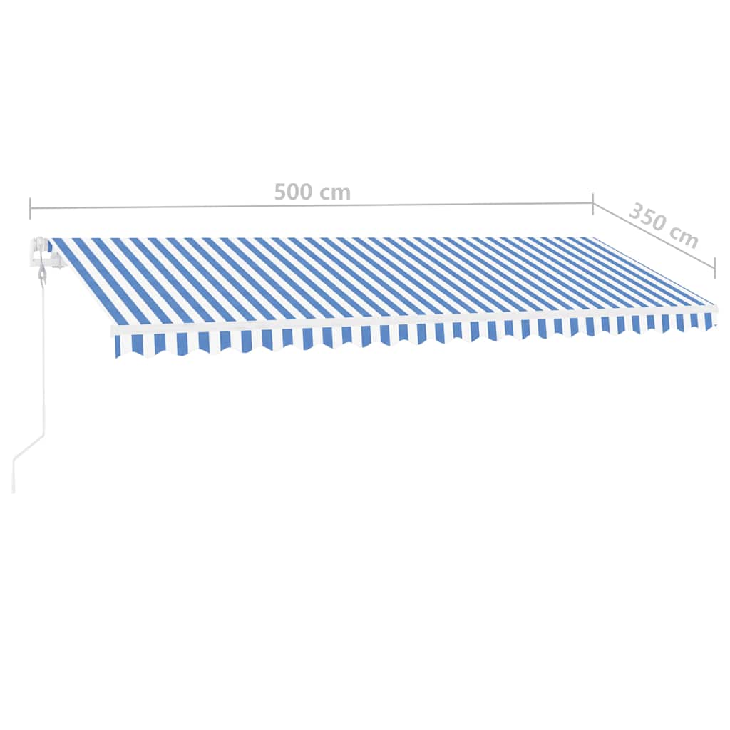 Τέντα Αυτόματη Ανεξάρτητη Μπλε/Λευκό 500 x 350 εκ.