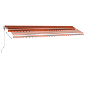 Τέντα Αυτόματη με LED&Αισθητ. Ανέμου Πορτοκαλί/Καφέ 600x350 εκ.